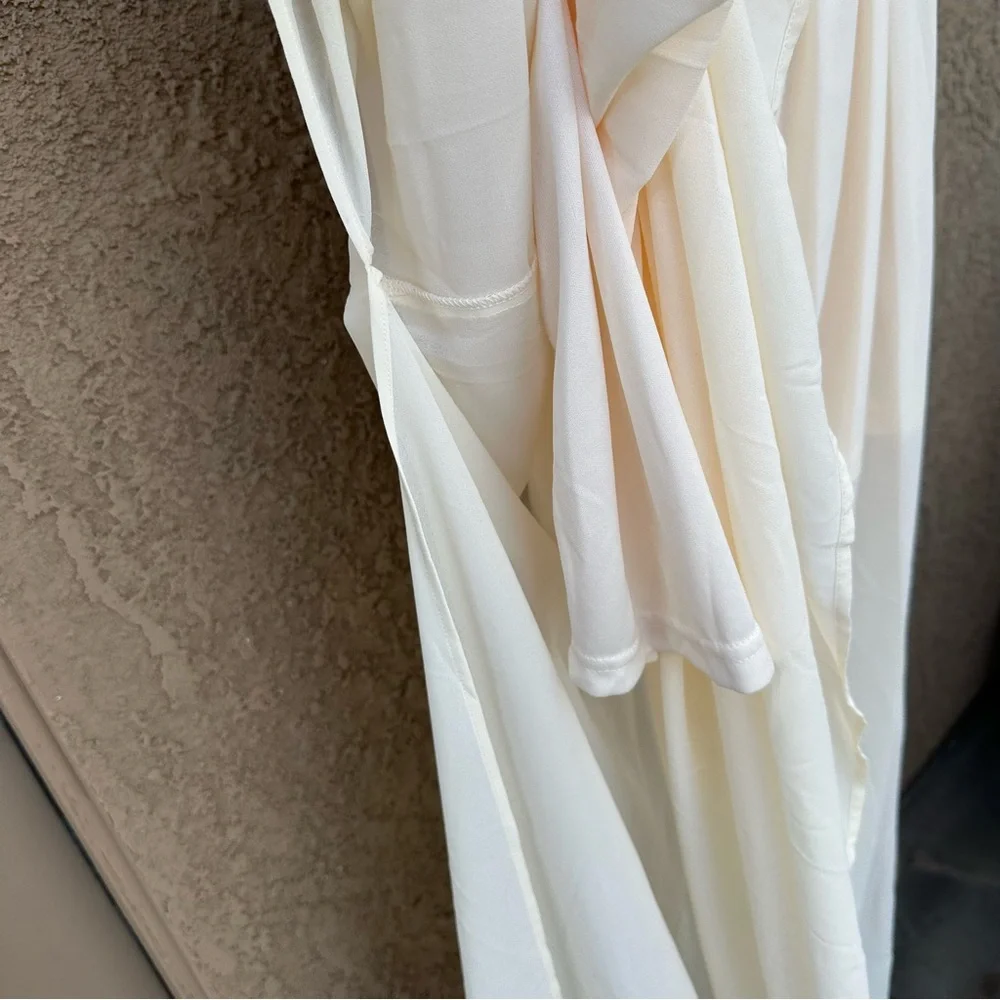 NEW Cream Open Back Strappy Maxi Dress with slit - Picture 8 of 8
